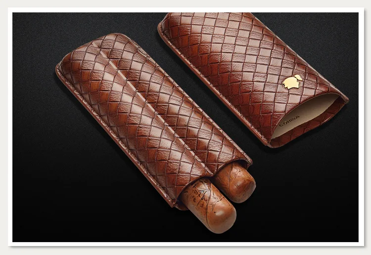 Cigar Moisturizing Leather Case, Travel Portable Case, Cigarette Accessories, Case Protector, 2 Pack