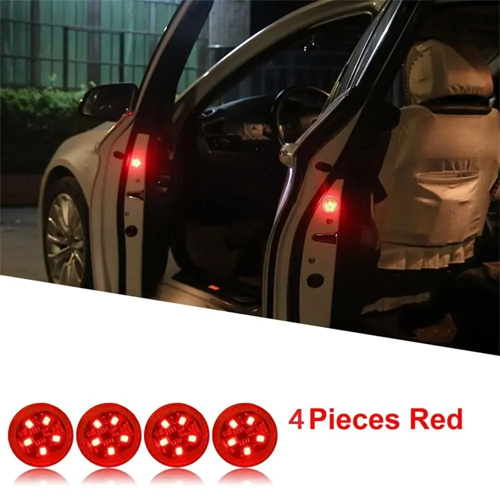 1/2/4 stücke Universal LED Auto Öffnung Tür Sicherheit Warnung Anti-kollision Lichter Magnetische Sensor Strobe blinkende Alarm Lichter