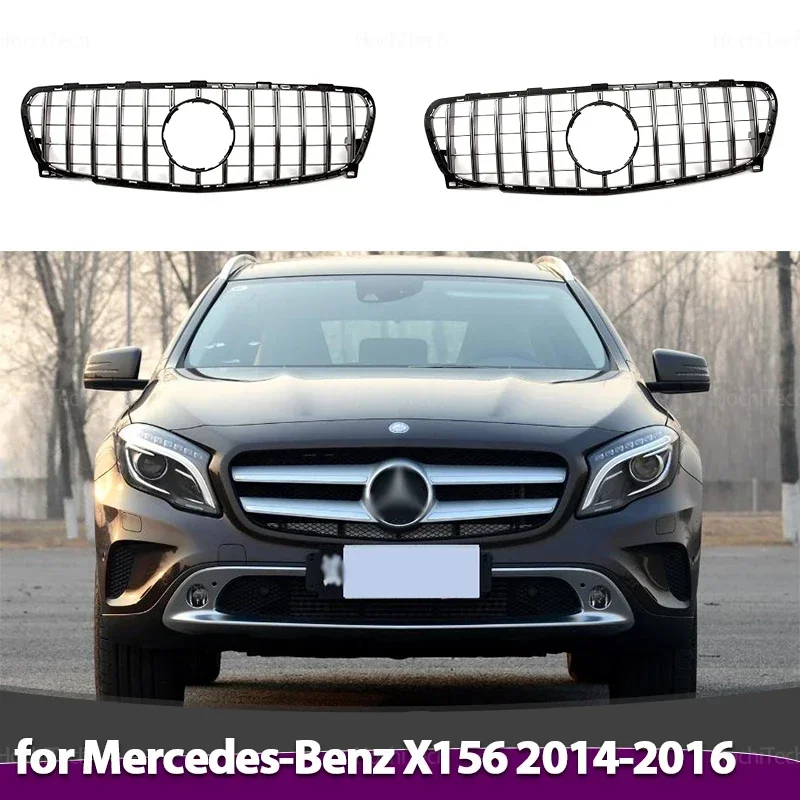 Front Hood Grille Racing Bumper Grill Exterior Part For Mercedes-Benz GLA Class X156 pre-facelift GLA180 GLA200 2014 2015 2016