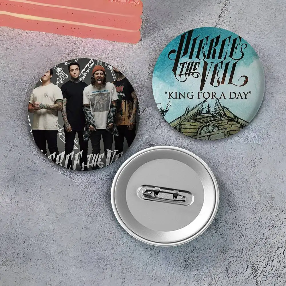 البوب روك باند P-Pierce الخامس الحجاب شارات مستديرة رائعة شارة دبابيس الإبداعية للملابس قبعة ظهره هدية اكسسوارات #2