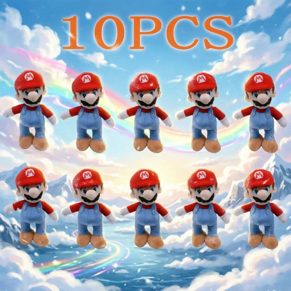 

1/10 шт. Игровая фигурка Super Mario Bros, модель мультяшного персонажа Луиджи Марио, креативная коллекционная плюшевая игрушка, подарок на праздник