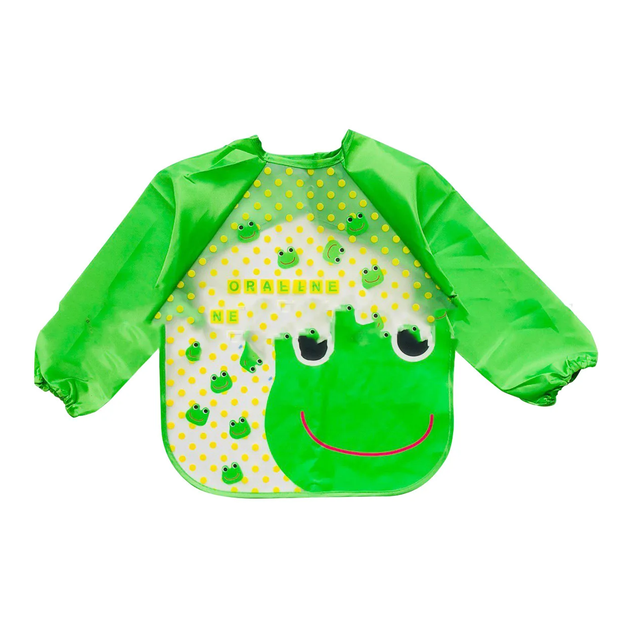 Children's Cover Up Yellow EVA  Anti Wear Long Sleeved Waterproof and Anti Dirt Baby Eating Bib Painting Clothes Baby Bib image 3