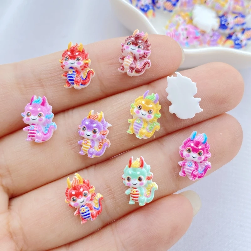 50Pcs New Mixed Nail Art Resin Cartoon Dinosaur Baby Series Designer Charms Rhinestones DIY Craft For Nail 3D Decorations