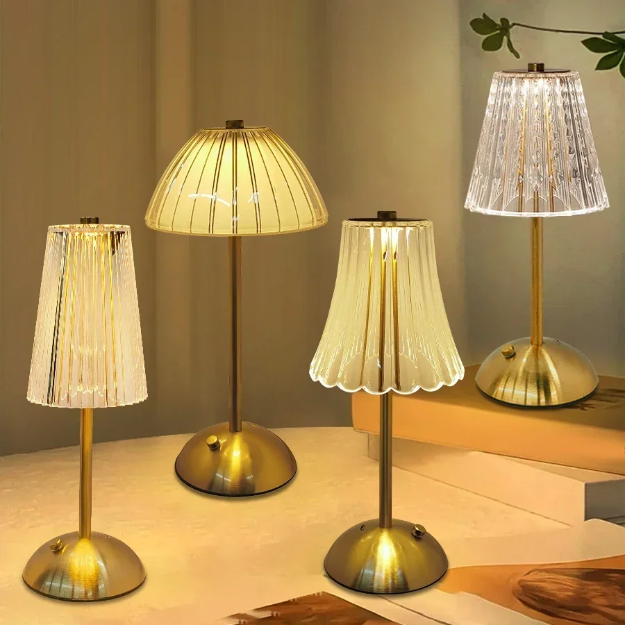 

LED Table Lamps 3 Color Touch Dimming Night Light USB Rechargeable Cordless Atmosphere Hotel Bedroom Bedside Lamps Decor Light