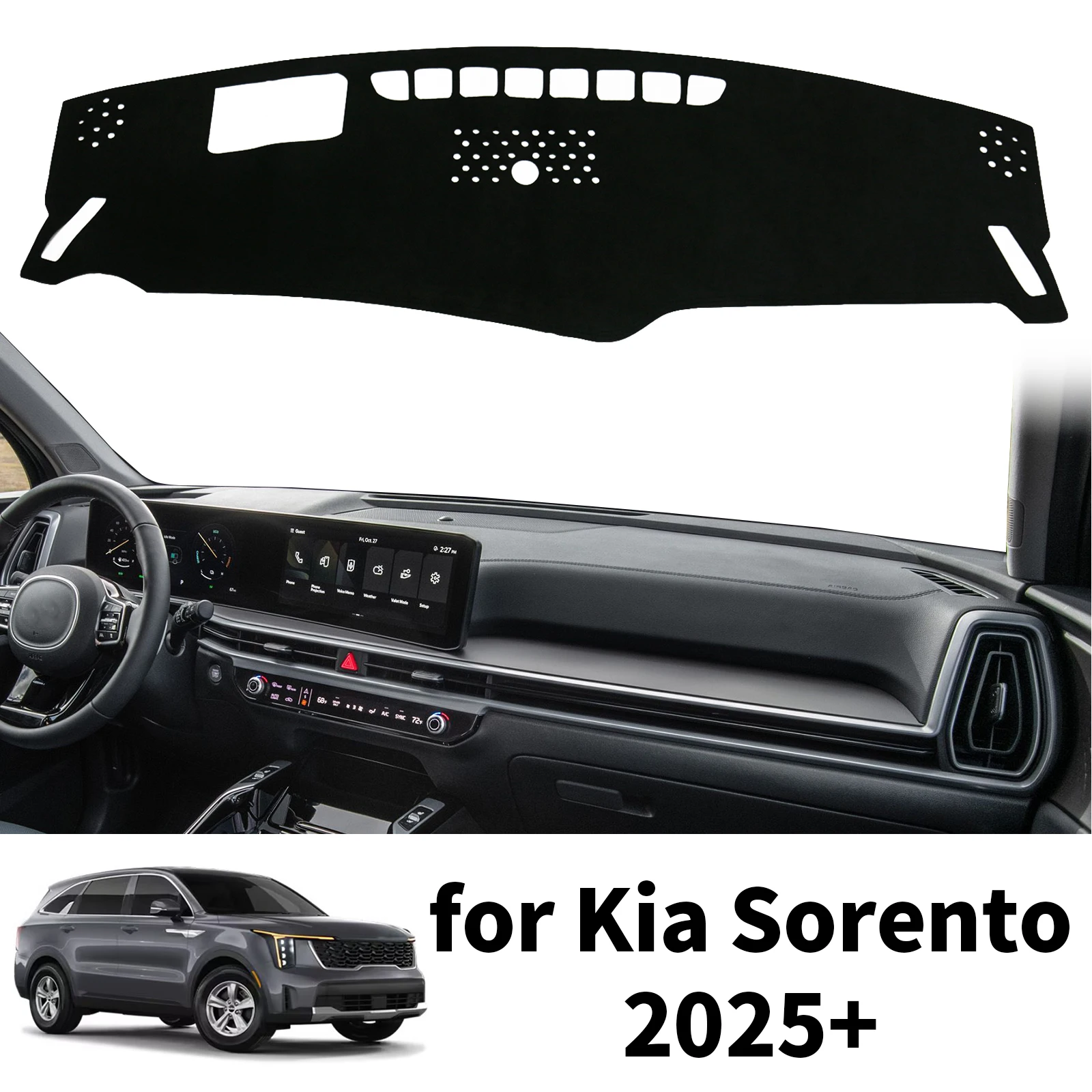 

Car Dashboard Mat for Kia Sorento 2024 2025 2026 Sunshade Protective Carpet Accessories Dash Pad Dashmat
