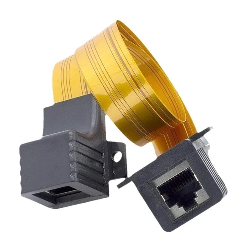 Sieciowy kabel internetowy płaski CAT6 Cat5 RJ45 żeński złącze F Pass Home/szyba samochodowa przelotowy kabel połączeniowy o długości 30 cm — zdjęcie produktu 5