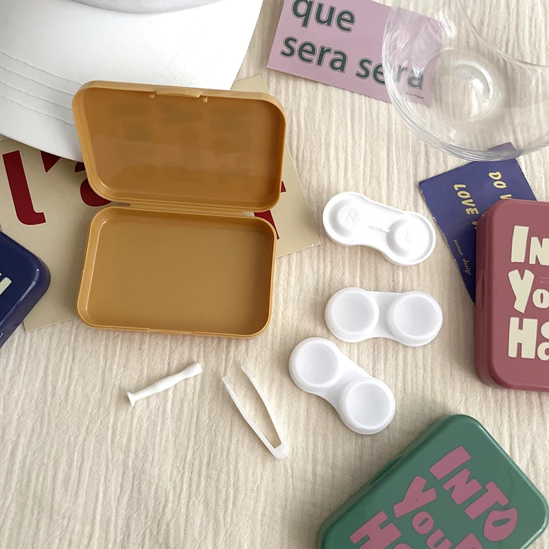 Three Pairs Of INS Personalised Simple Portable Contact Lens Case Companion Care Box Pupil Case