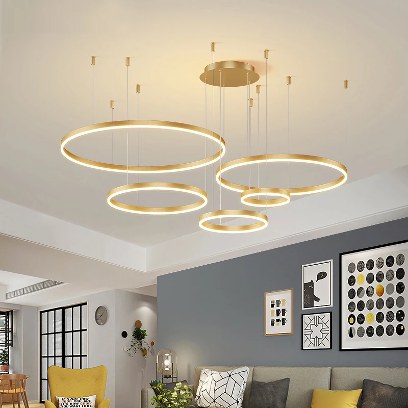 

Modern Pendant Lamp Led Indoor Lighting Living Room Lamp Ring Bedroom Dining Room Chandelier Circular Decorative Lighting Lamp