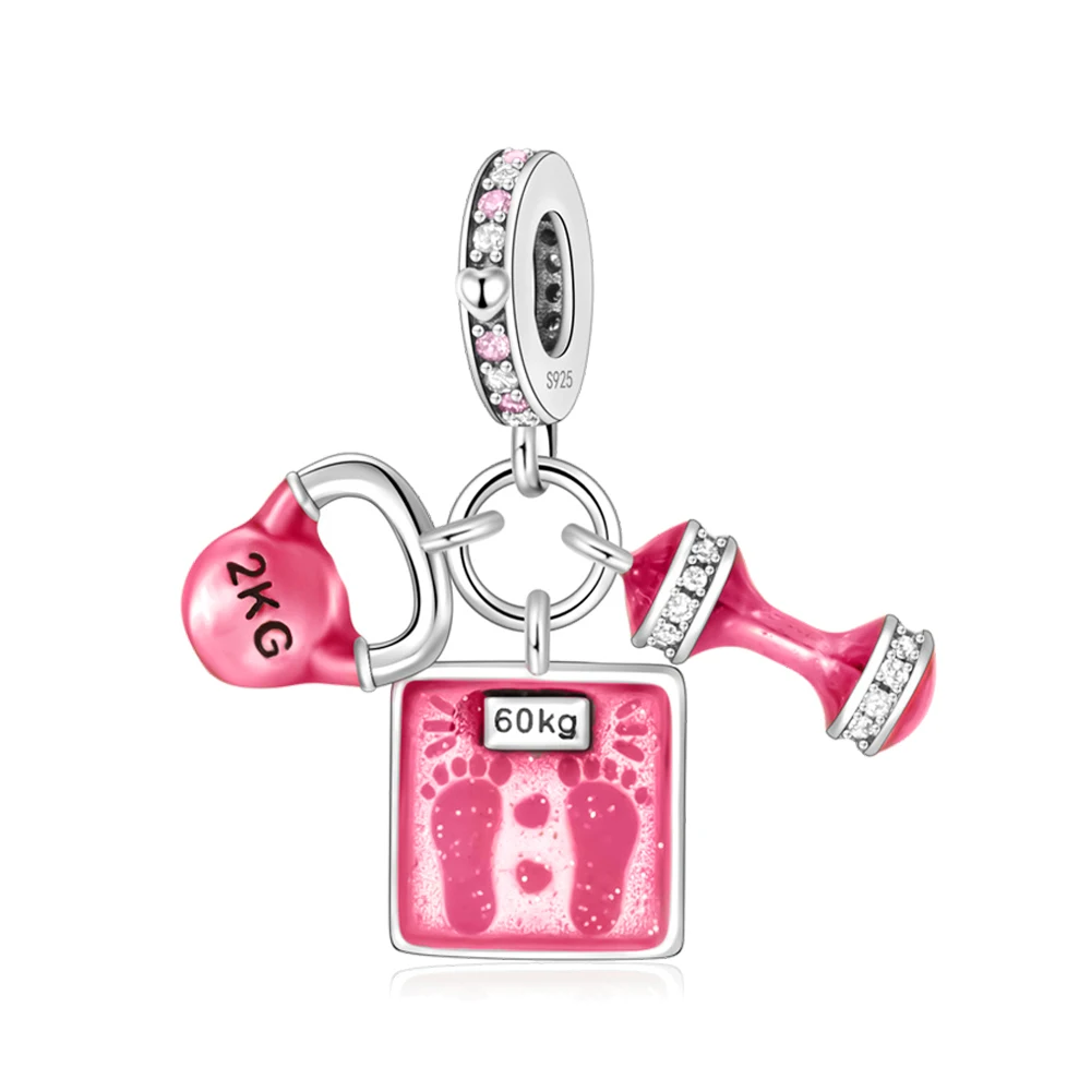

Pan Charms Original Dumbbell ,Weight Scale& Kettlebell Dangle Charm Bracelet Pendant Jewelry
