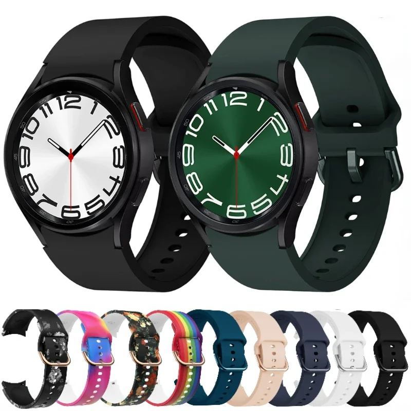 

Silicone Strap for Samsung Galaxy Watch 4/6 Classic 47mm 43mm 46mm 42mm 5/6/7 44mm 40mm Bracelet Wristband for Watch 5 Pro 45mm