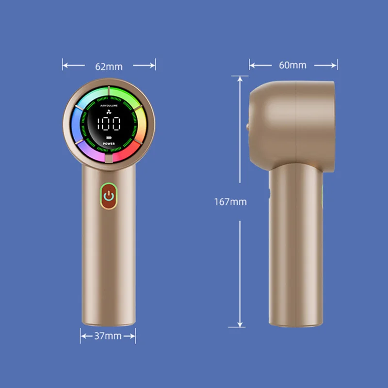 مروحة كهربائية محمولة من Xiaomi عالية السرعة 100 سرعات مروحة ضغط الجليد شاشة ديجيتال توربينات مروحة صغيرة للتخييم وتسلق الجبال