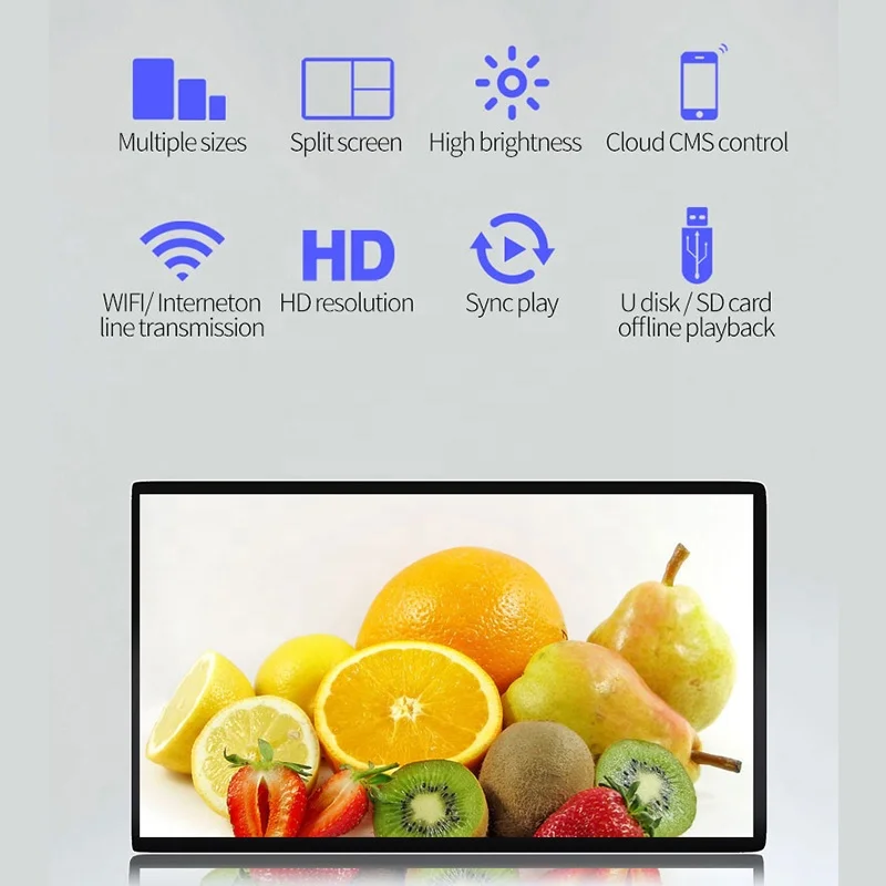 Android Wall Mount 32 Inch Media Player Display Lcd Advertising Screen Machine Digital Signage Levitation virtual