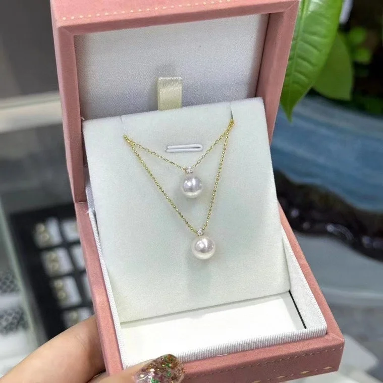

Certificate 925 Silver Pearl Necklace Collection Natural Freshwater Aurora Edison Pearl Pendant Choker Sweater Chain Women Jewel