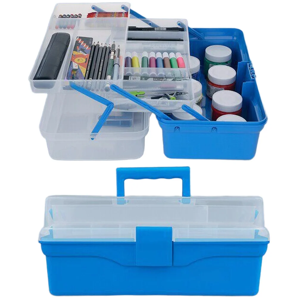 Three-Section Fishing Tackle Box with Lockable Buckle Closure Portable Handle and Optimized Internal Layout for Gear Sorting