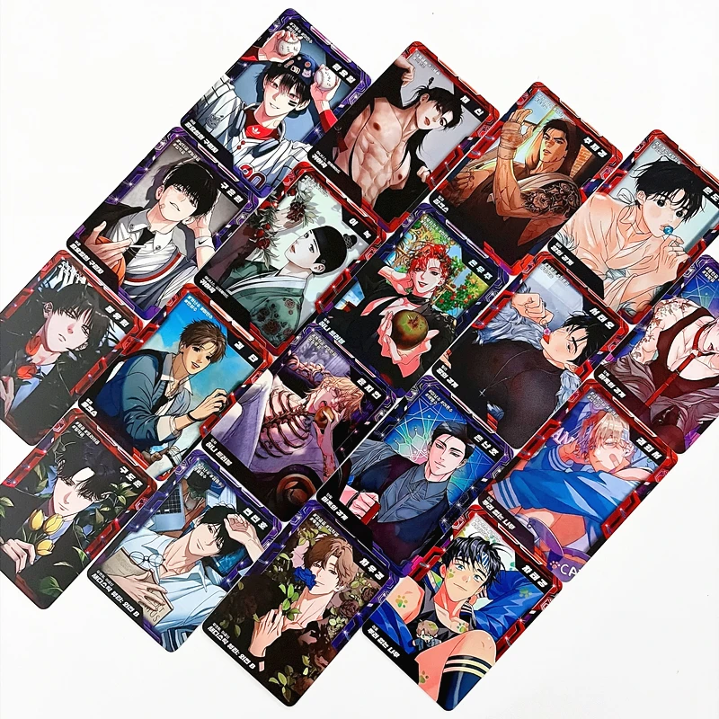 18PCS Korean BL Manhwa All-Star Photocards Set Webtoon Characters Laser Flash Lomo Cards Fans Collection Gift