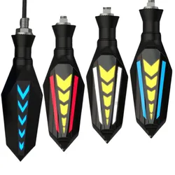 Universal Motorcycle LED Turn Signal Light Double Side Flowing Built-in Relay Flashing Blinker Indicator Lights Accessories 12v