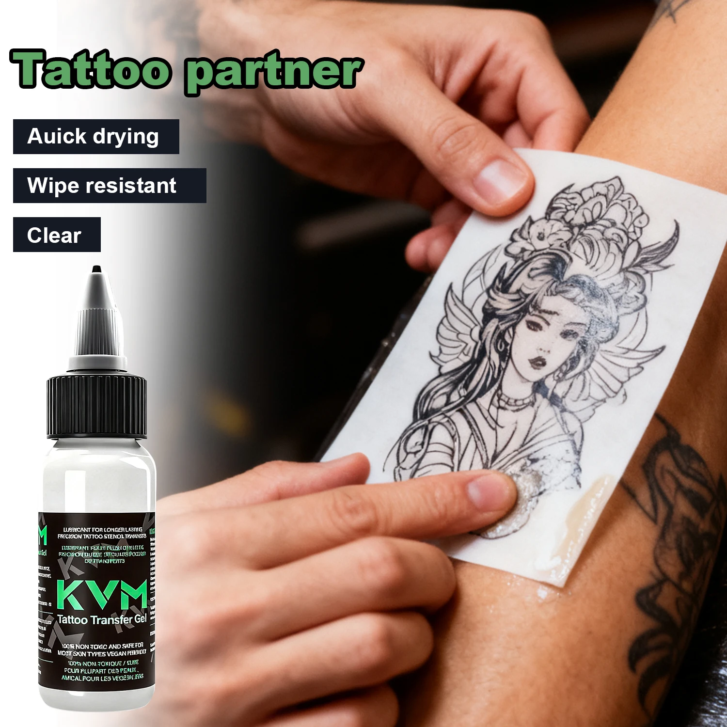 KVM 30 مللي 1/2/3 قطعة استنسل الوشم المهنية ماجيك جل ناسخة حرارية جل نقل الاشياء الحل كريم الوشم اكسسوارات