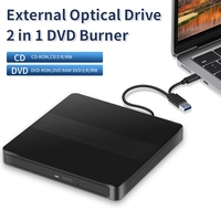 USB 3.0 Type-C 2-in-1 External Optical Drives Portable DVD Burner DVD RW Writer Reader CD Player Disk Drive for Laptop Computer