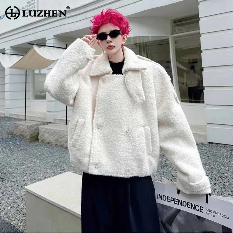 

LUZHEN 2025 Winter New Original Street High Quality Fleece Warm Casual Jacket Men's Trendy Solid Color Handsome Clothes JY5042