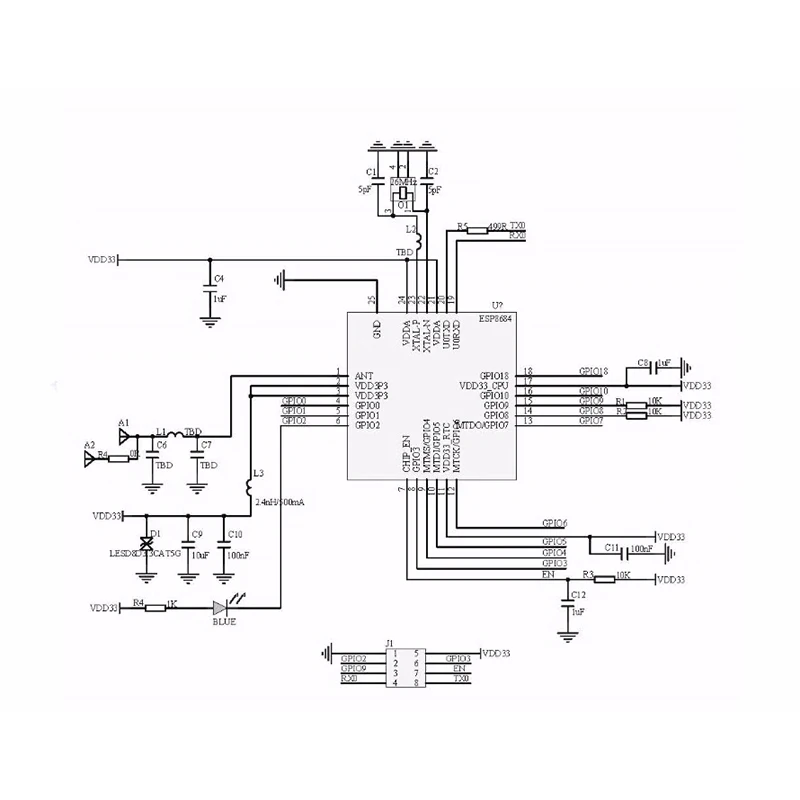 ESP8684-WROOM Espressif Systems ESP32-C2 Series ESPC2-01  WiFi & Bluetooth Module