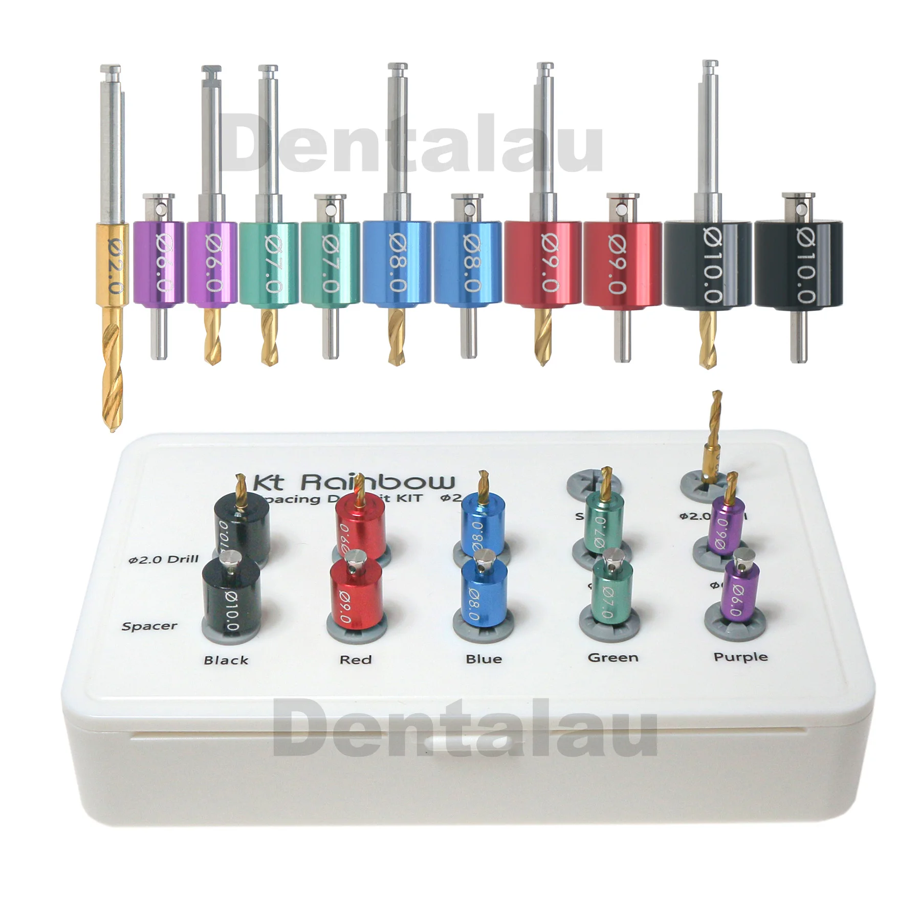 Dental Implant Tools Drills Pilot Pins Spacing Bit kit ∅2.0 Drill Guide Positioning Spacer