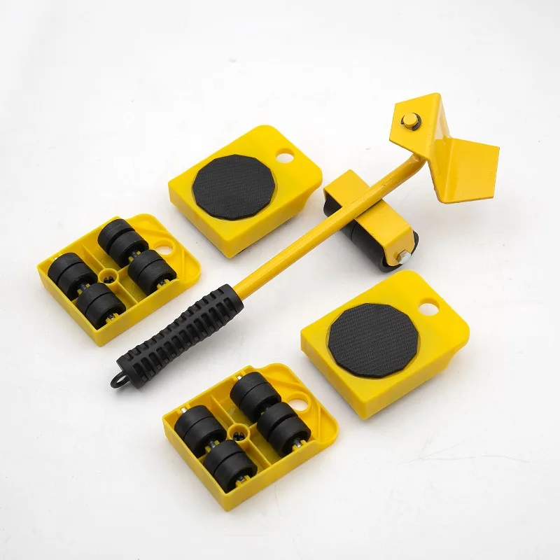 5Pcs Heavy Furniture Mover Tool Set Multifunctional Heavy Object Moving Device Universal Caster Home Convenient Moving Kit