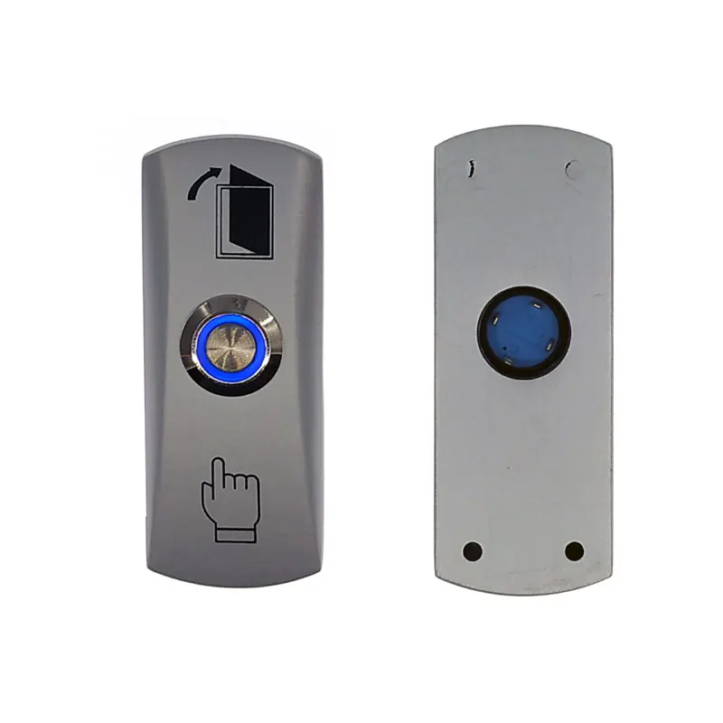 

1pcs Metal Exit Button With LED Light For Access Control Zinc Alloy Material with Bottom Box Push Exit Door Release Button