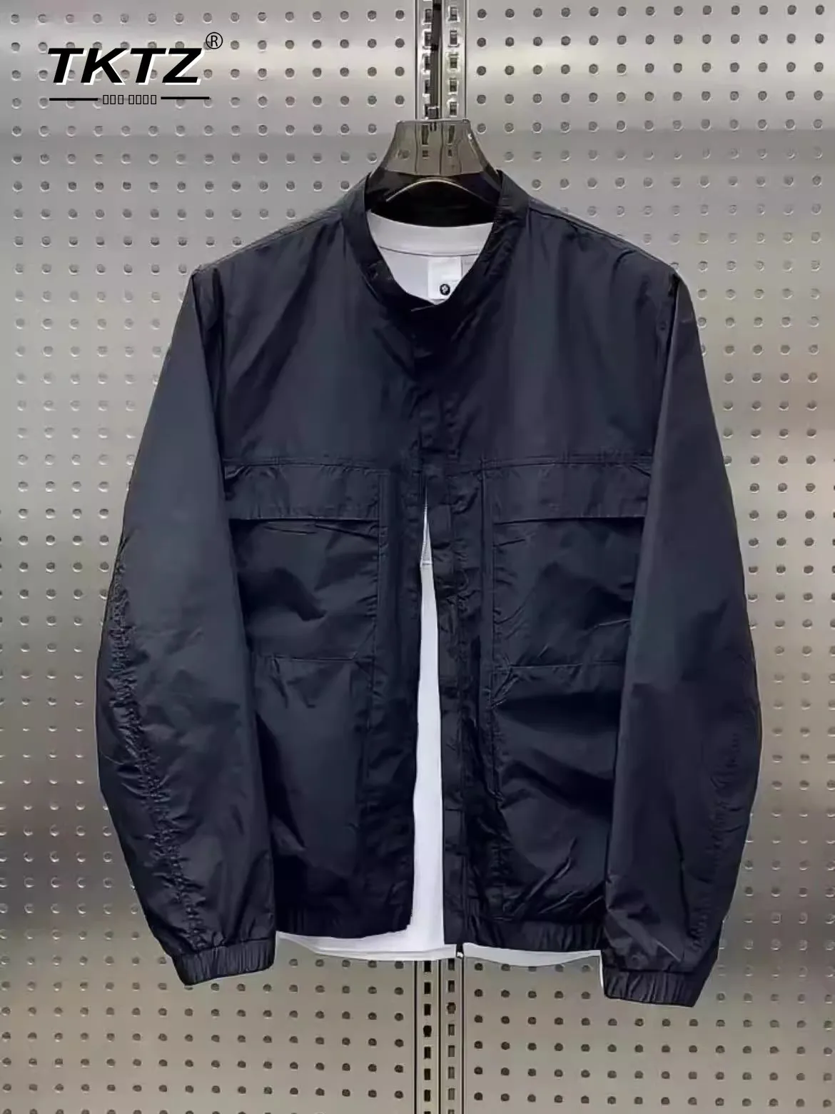 

Busin Casual Men's Jaet Henry Collar Baseball Collar Workwear Cotton Coat Autumn Winter Faion Outerwear Coat