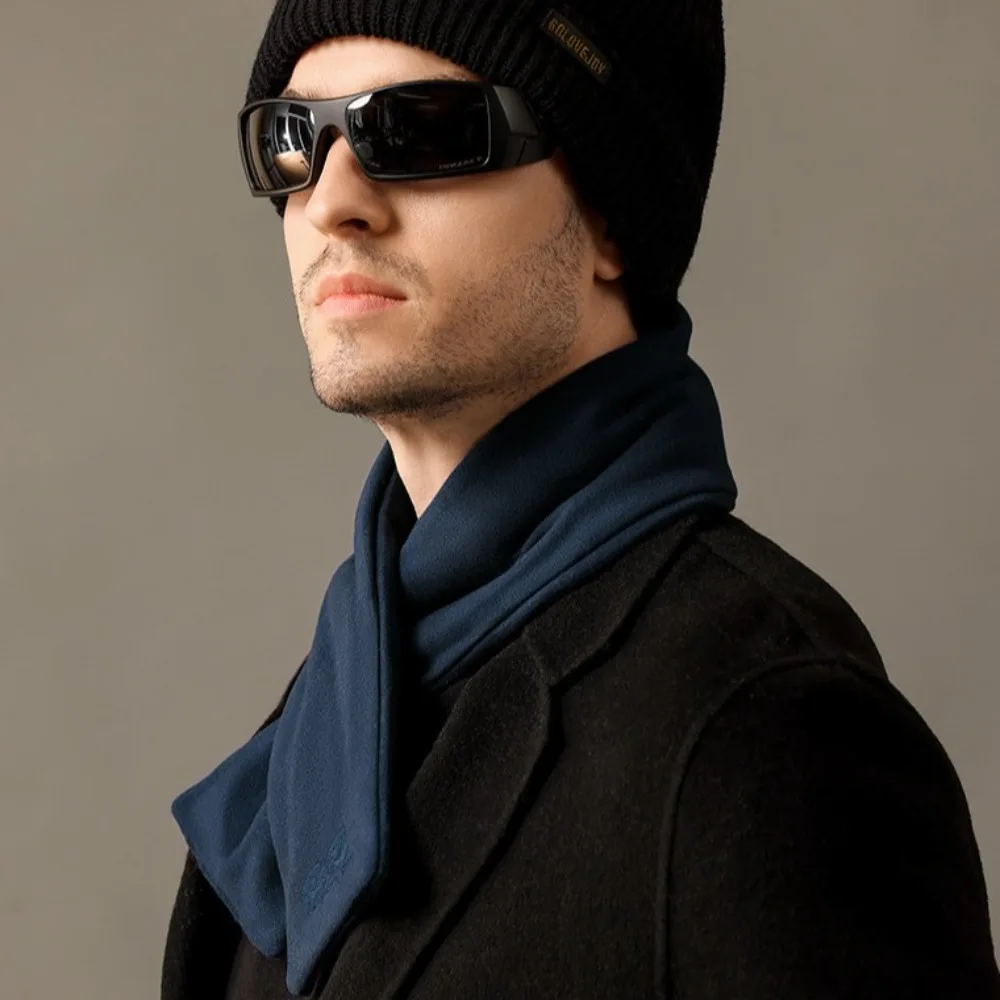 Trendy Vintage Winter Cashmere Shawl Soft Imitation Mohair Men Scarf Warm Thickened Cashmere Muffler Outdoor
