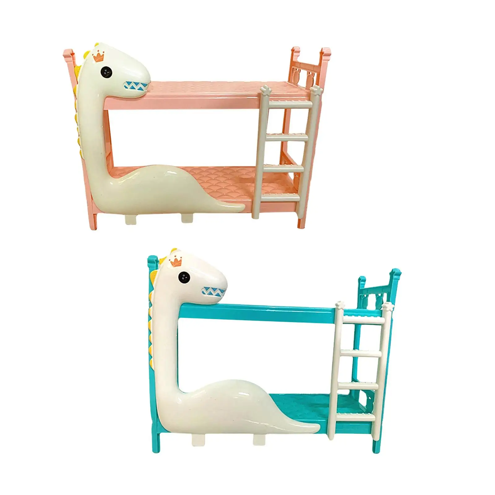 Miniature Doll Bunk Beds Toy Accessories Double Layer for Doll House Bedroom