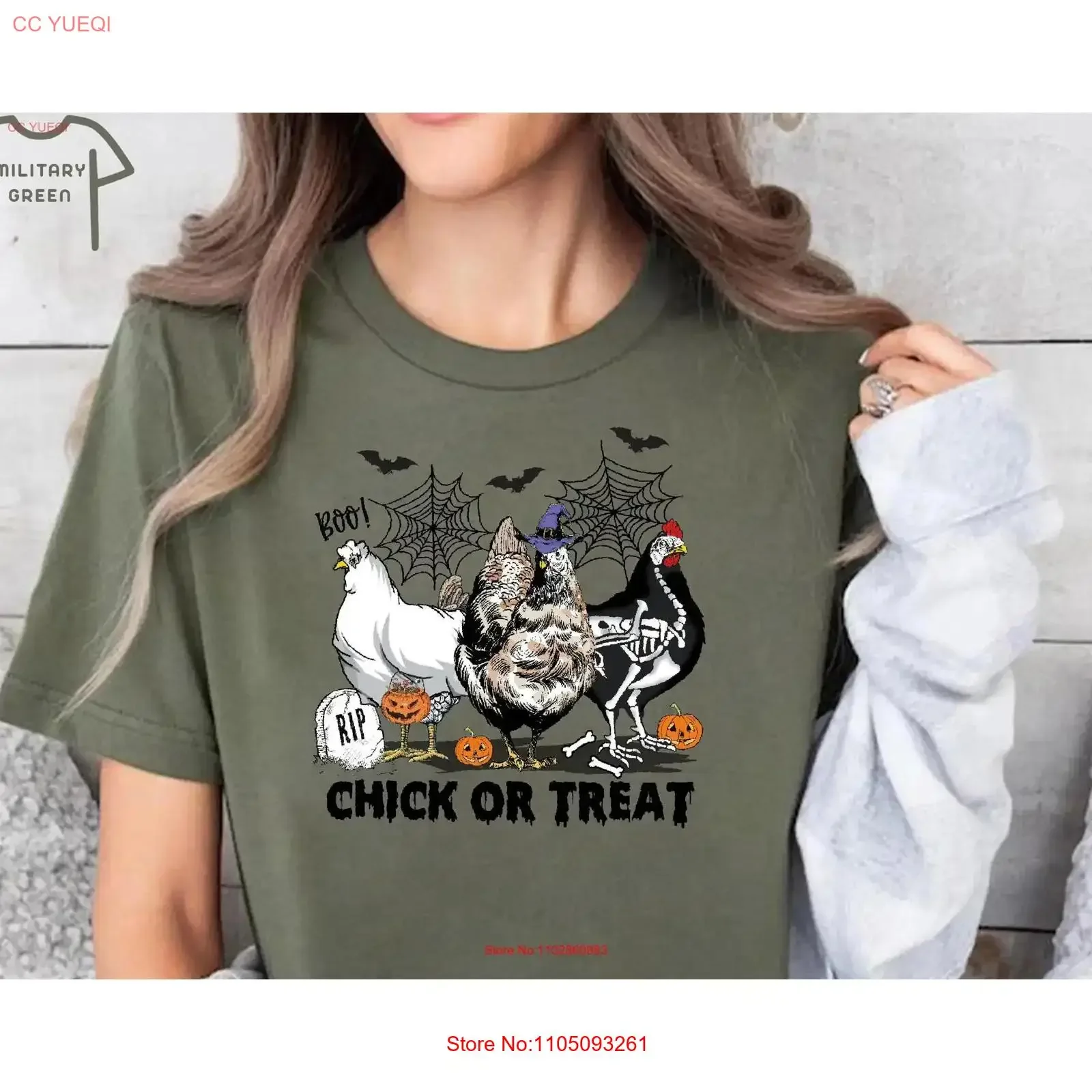 

Забавная футболка с цыпленком или жизнью на Хэллоуин с курицей, футболка с круглым вырезом для сельскохозяйственных животных, винтажная стираная, удобная, повседневная, растянутая