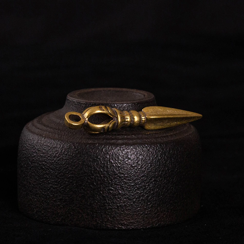 

3Pcs Brass Pestle Vajra Pendants Vintage Small Compact Home Hanging Decor Car Ornament Durable Unique Craft Home Pendant