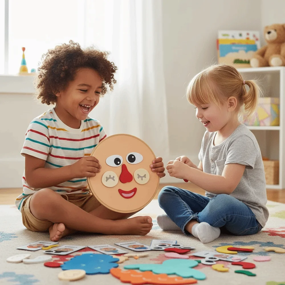 التعلم العاطفي المصنوع يدويًا يجعل الوجوه تحديد المشاعر التعلم العاطفي الاجتماعي وجه مضحك تعليمي