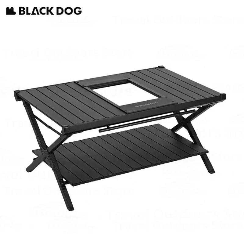 Naturehike BLACKDOG Outdoor Folding Table Double-layer IGT Table Barbecue Camping Aluminum Alloy Lightweight Fold Egg Roll Table