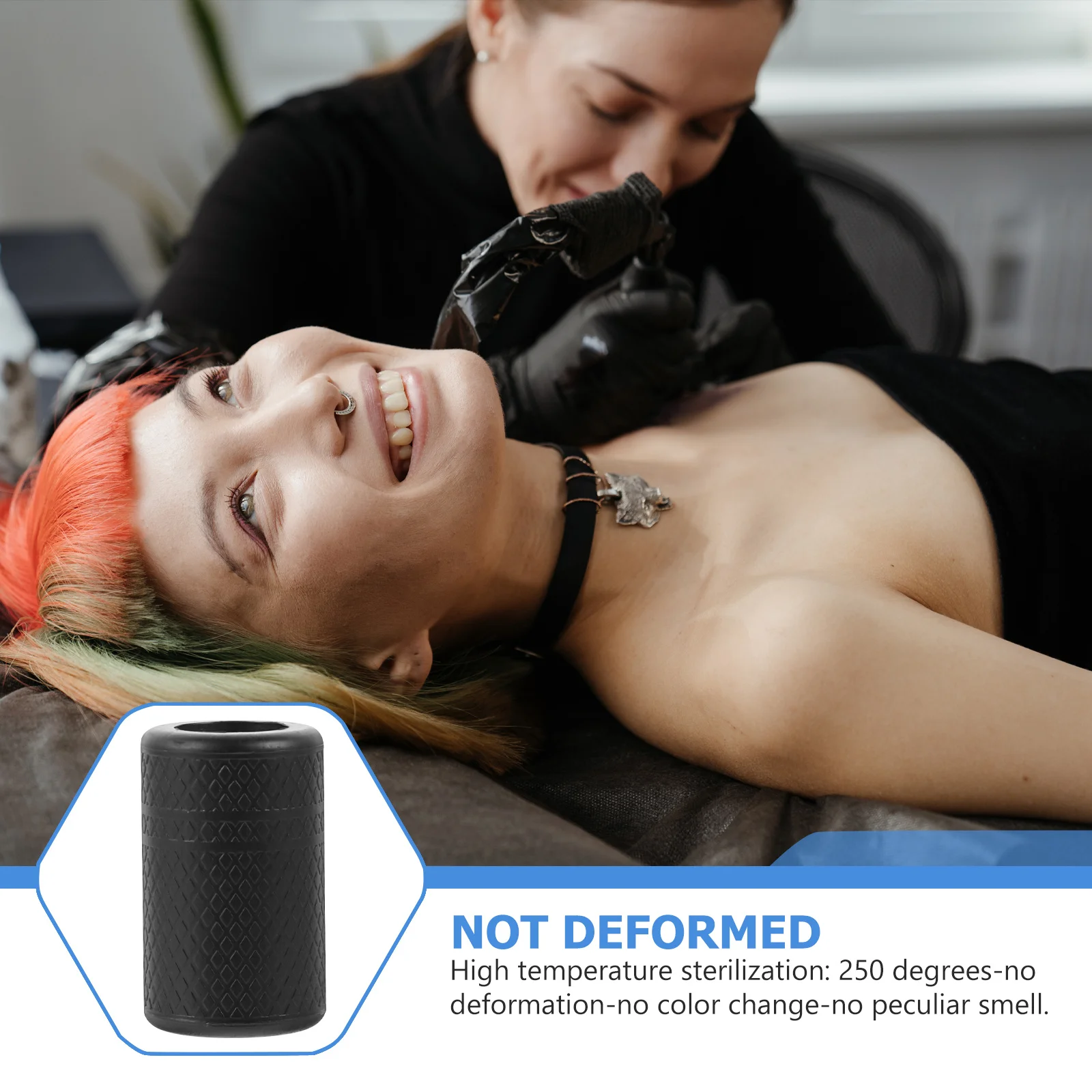 

1pc Silicone Tattoo Sleeve 27Mm+ Grip Cover For Machine Acid Oil Grip Sleeve Alkali Resistant 250° Sterilization Black