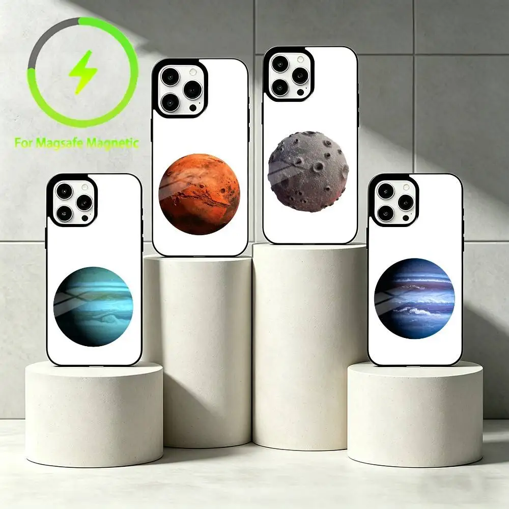 

Stereoscopic planet Phone Case For iPhone 17 16 15 14 13 12 Pro Max Plus for Mirror Wireless Magnetic Cover
