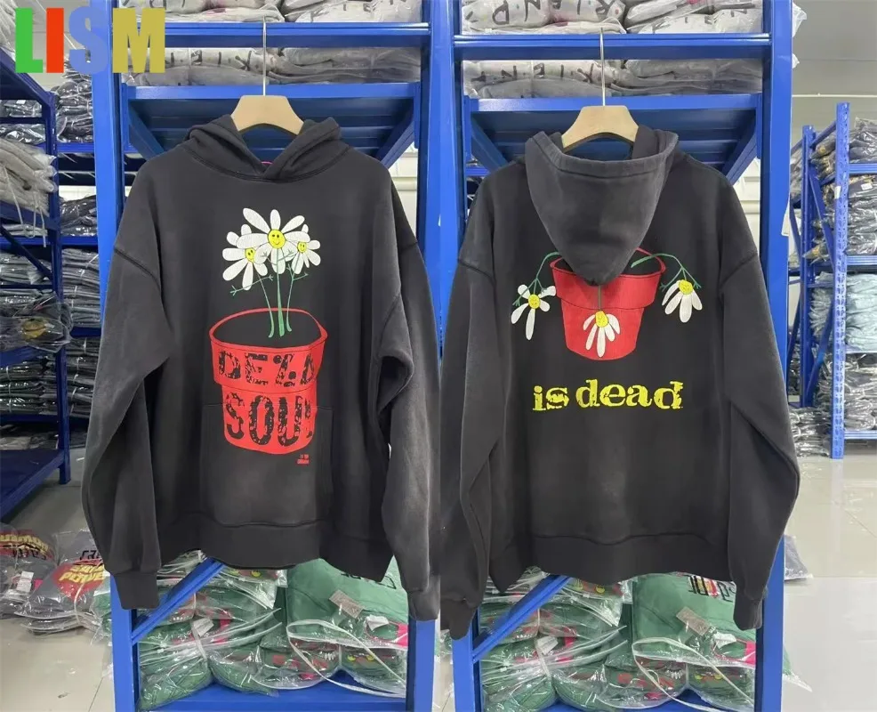 

LISM SAINT OF MICHAEL 25SS De La Soul Is Dead" Y2k sweatshirt Vintage Retro Cotton Casual washed vintage hoodie Sweatshirt