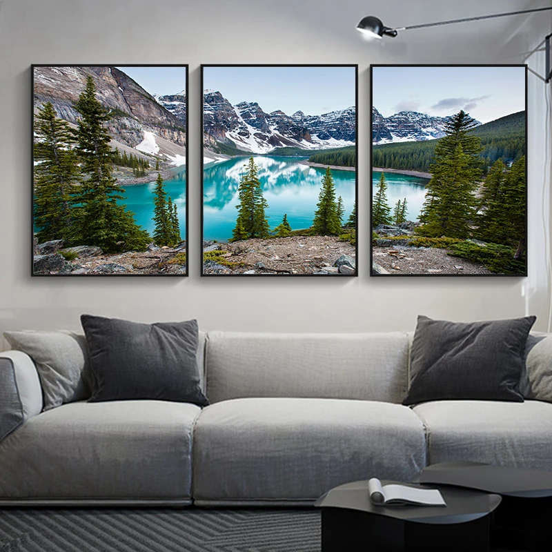 

3pcs/Set Natural Forest Landscape Canvas Poster Picture Wall Art Modern Living Room, Dining Room, Bedroom Home Decoration Prints