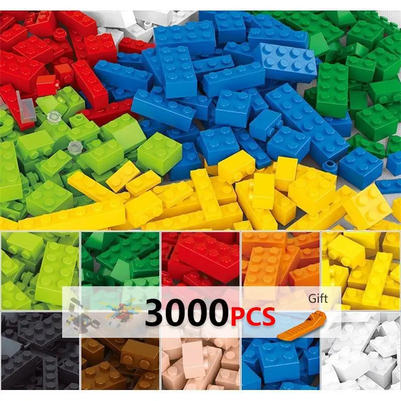 250-3000pcs Building Blocks DIYCreative Bricks Compatible Inglys Classic Bricks Bulk Base Plate Educational Toy For Children