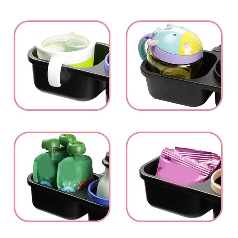 

B78B-Stroller Snack Holder, Stroller Cup Holder With Snacks Holder, Universal Stroller Snack Catcher And Drinks Holder