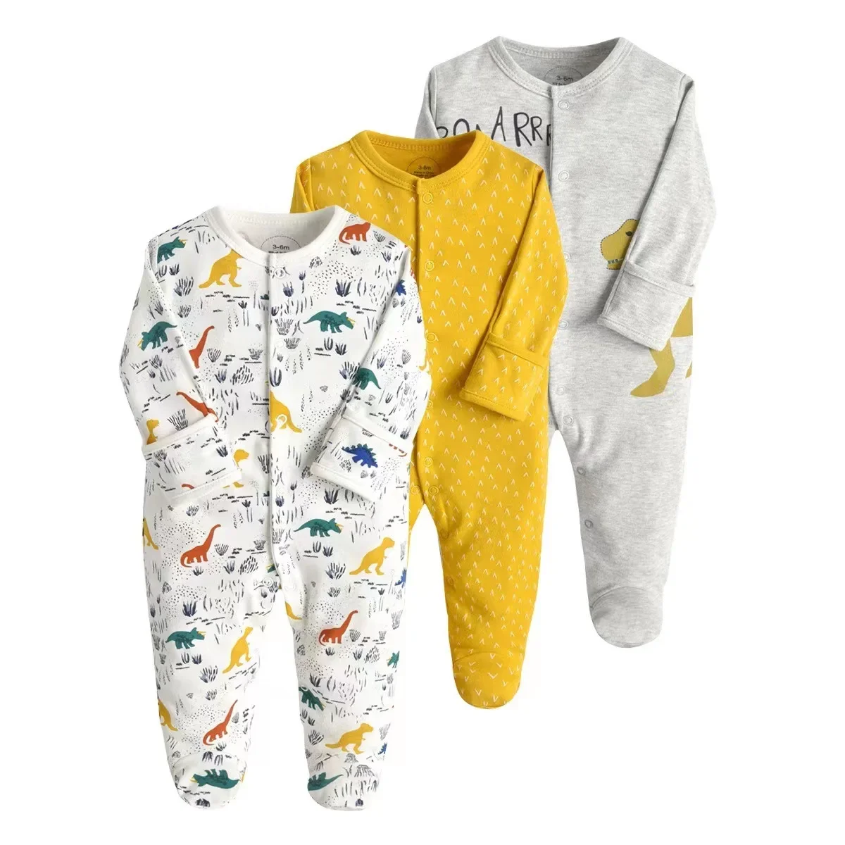 3-pack All Seasons Baby Bodysuit Boy Girl Footies Jumpsuit Toddler Clothes Cotton Cartoon Newborn Ropa Bebe Clothing Costume