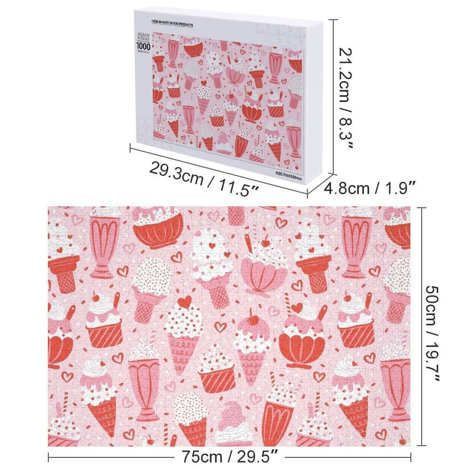 Rompecabezas de helado dulce, juguete personalizado, aduana con foto, rompecabezas de madera para adultos