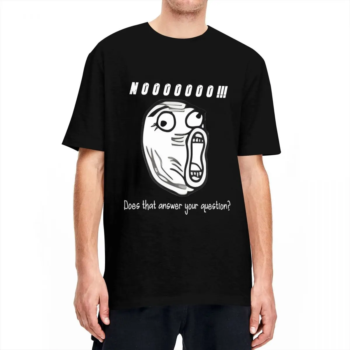 RAGE COMIC Does That Answer Your Question Trollface T-Shirt for Men Women Humor Cotton Tees Short Sleeve T Shirts Classic Tops