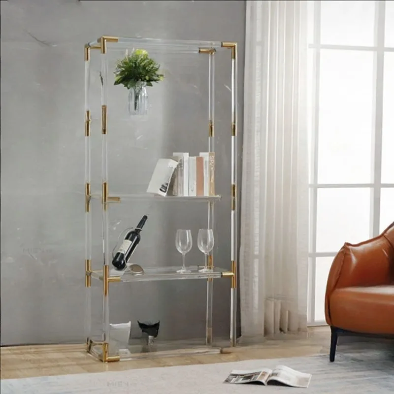 

plexiglass furniture stainless steel electroplated acrylic bookshelves, decorative shelves, storage flower racks