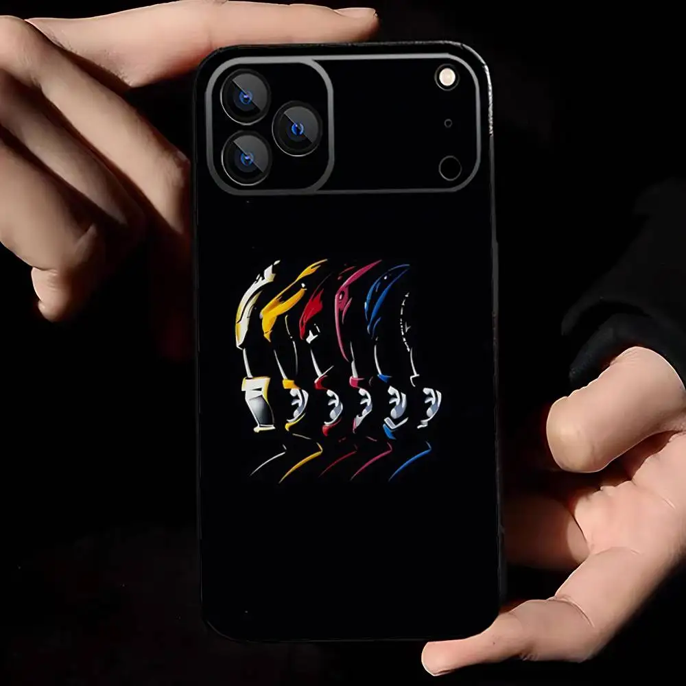 حافظة هاتف P-PowerS-COOL R-RangerS لهاتف iPhone 17,16,15,14,13,12,11,Pro,Max,Plus,E,Air,غطاء أسود واقٍ صغير