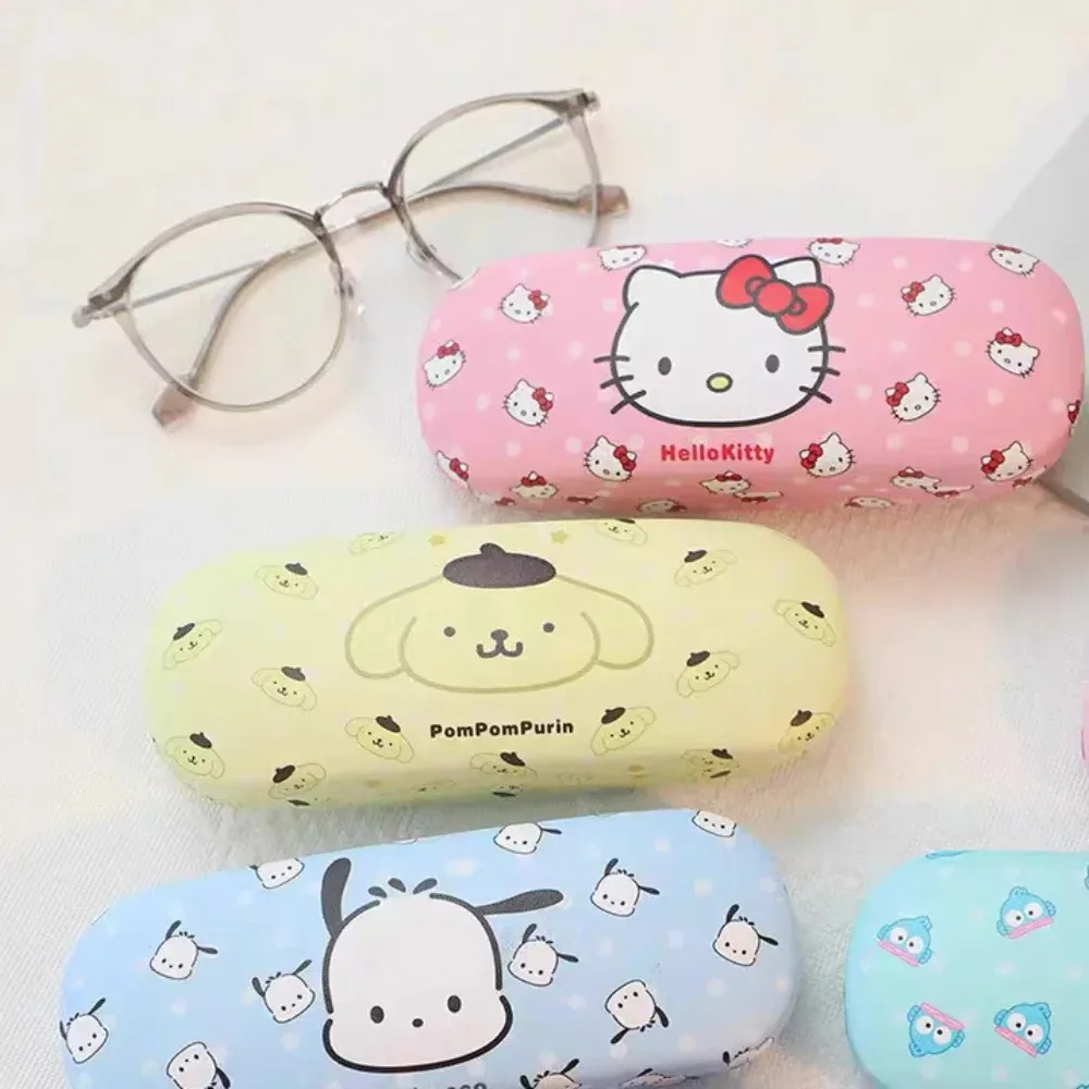 Estuche para Gafas de Anime Sanrio Hello Kitty Kuromi, Estuche para Gafas Portátil a Prueba de Caídas para Estudiantes con Diseño de Dibujos Animados de Cinnamoroll
