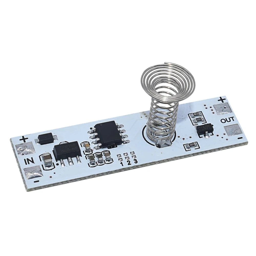 DC 12V Capacitive Touch Sensor Switch Coil Spring Switch LED Dimmer Control Switch 9-24V 30W 3A for Smart Home LED Light Strip