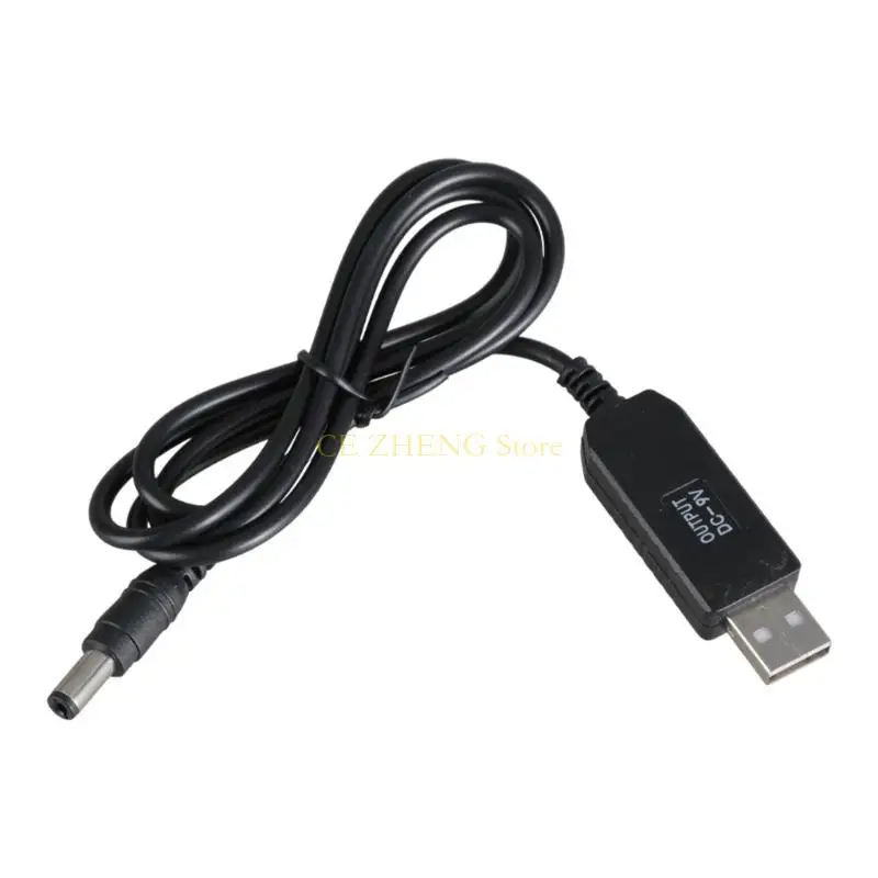 E56B USB 수컷에서 DC5.5x2.1mm 9V 전원 공급 장치 케이블 전압 USB 팬을위한 컨버터 및 스텝 업 모듈이있는 조명을위한 스텝 업.
