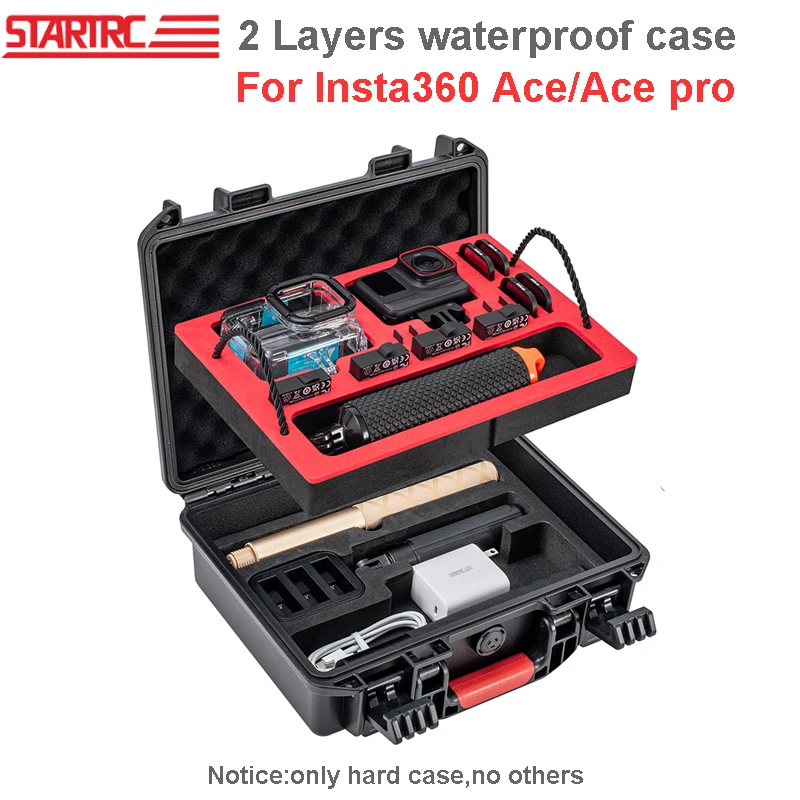 STARTRC Camera Accessories 2 Layers Portable Travel Hard Case For Insta360 ACE/ACE Pro Carrying Case Storage Waterproof Box