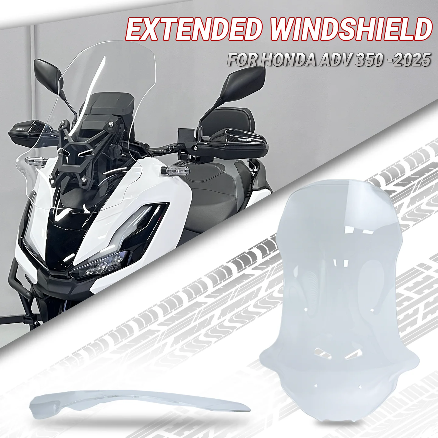 

Для HONDA ADV 350 лобовое стекло мотоцикла, передний обтекатель, козырек, ветровой дефлектор ADV350, усиленное переднее лобовое стекло 2022-26